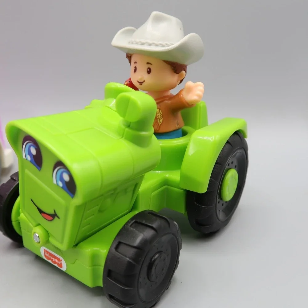 Fisher Price Little People Construction Ice cream Tow Truck Tractor Figures lot